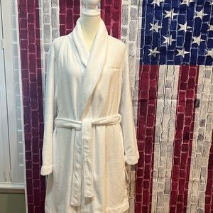 Calvin Klein White Plush Bath Robe